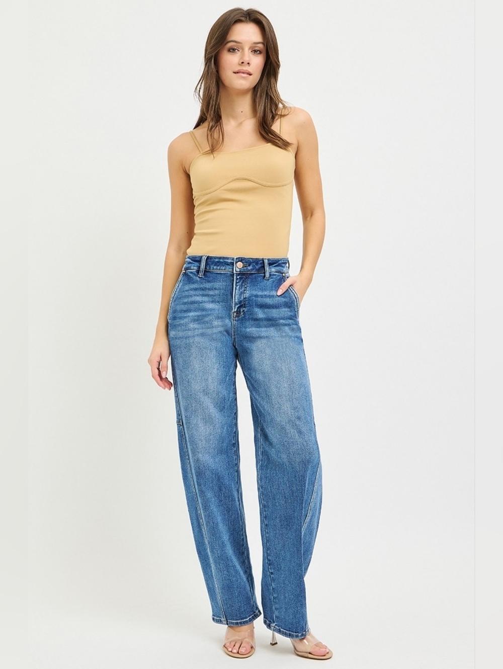 RISEN HR Slouchy Baggy Jeans Stretch Relaxed Cottagecore Modern Various NEW - Picture 4 of 8